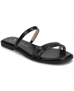 Женские сандалии Brisa Multi Strap Slip On Flat Journee Collection, черный