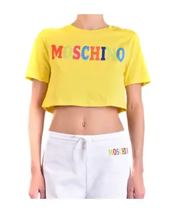 Желтая женская футболка с принтом Moschino, желтый