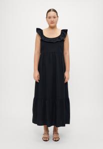 Платье макси VMCJARLOTTE RUFFLE ANCLE DRESS Vero Moda Curve, черный