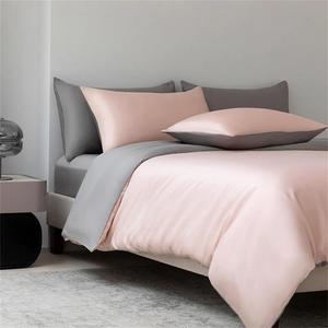 Generic Комплект постельного белья из шелка тутового шелкопряда однотонный гладкий