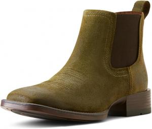 Мужские ботинки Chelsea Ariat Booker Ultra с квадратным носком, оливковый