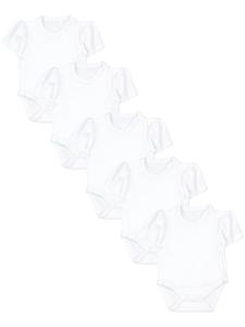 TupTam Комплект из 5 боди с короткими рукавами для девочки, белого цвета