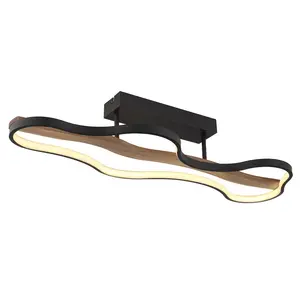 Светильник потолочный LED BEZZY с LED-модулем, теплый белый свет, для гостиной/спальни/современный стиль Globo Lighting, черный