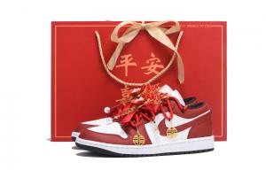 Jordan Баскетбольные кроссовки Air 1 с антискользящим и износостойким покрытием, низкие, винтажные, женские, красные