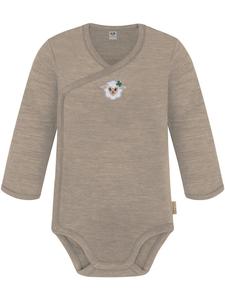 Normani Outdoor Sports Детский боди-шарф из мериносовой шерсти с длинными рукавами "Kitaia" бежевого цвета