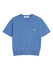 Кардиган с вышивкой Baby Fox Maison Kitsuné, синий