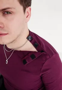 Комплект из 3 футболок с длинными рукавами (адаптивный дизайн). Pier One, Dk. Grey Melange/Bordeaux Melange/Dk. Blue Melange