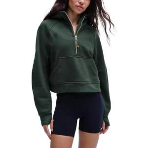 Свободная худи с полумолнией из серии Scuba для женщин Lululemon, Legacy зеленый/золотой/LGYG/золотой