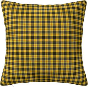 Paruiny Декоративная наволочка квадратная шотландский клан Macleod тартан двусторонняя пушистая с потайной молнией White