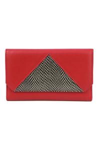 Кожаный кошелек Connie со змеиным принтом Eastern Counties Leather, красный