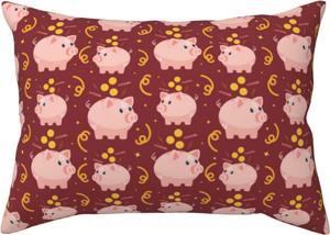 Pevtufa Подушка с принтом поросенка с монетками Cute Pig With Coins