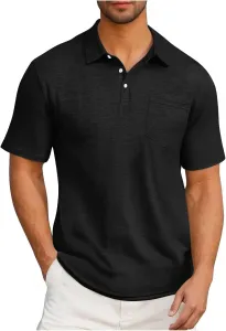 Мужская легкая хлопковая поло с коротким рукавом