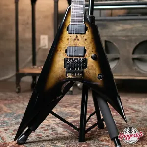 ESP E-II Arrow, клен бурл - Nebula Black Burst с жестким футляром