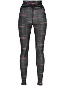 Полупрозрачные сетчатые леггинсы с принтом Henrik Vibskov, черный