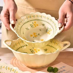 Ceramics Набор керамических мисок и тарелок Fresh Underglaze Color 7 предметов 5 дюймов чаша Lotus Double-Ear