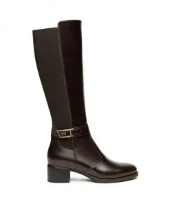 Женские сапоги из кожи и ткани Nerogiardini, коричневый