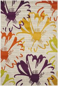 Ковер SAFAVIEH, 125 x 183 см, Porcello Collection, Light Grey & Purple, цветочный дизайн, без ворса и простой в уходе, идеален для помещений с высокой проходимостью: прихожая, гостиная, спальня (PRL7724B)