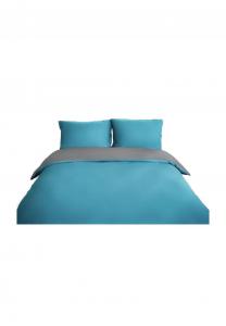 Микрофиберная двусторонняя постельное бельё для односпальной и двуспальной кровати Cofi антрацитово-серое 200 x 220 см