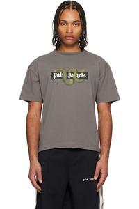 Palm Angels Обычная футболка с логотипом в виде змеи в форме коробки, серого цвета