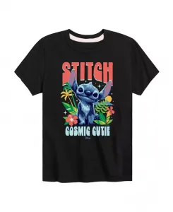 Футболка с принтом "Stitch Cosmic Cutie" из фильма "Лило и Стич" для мальчиков старшего возраста Lilo & Stitch, черный