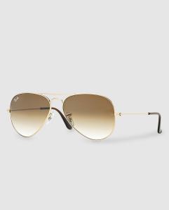 Коричневые солнцезащитные очки-авиаторы Ray-Ban, золотой