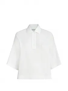 Поло из эластичного хлопкового пике с логотипом Brunello Cucinelli, белый