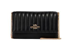 Кожаная сумка через плечо, наплечная сумка Trumpets Women's Black COACH