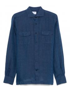 Льняная рубашка Mazzarelli, синий