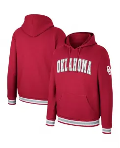 Мужская бордовая толстовка с капюшоном Oklahoma Sooners Varsity Arch Pullover Hoodie Colosseum