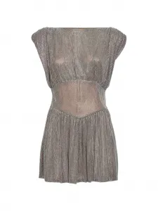 Платье клеш, украшенное кристаллами Giuseppe Di Morabito, серебряный