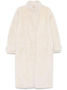 Пальто из овчины Yves Salomon, белый