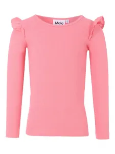 Топ в рубчик с оборками Molo, розовый