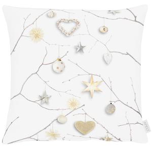 Наволочка 46/46 см Apelt, белый/бежево-коричневый