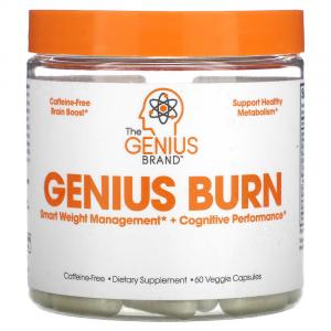 The Genius Brand, Genius Burn, без кофеина, 60 растительных капсул
