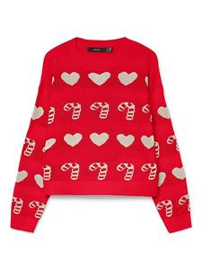 VERO MODA Свитер 'CANDYHEARTS' красный