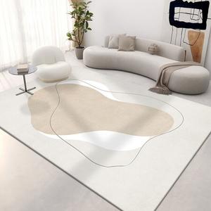 Budis Ковер 140х200 см для спальни/гостиной, утолщенный петлевой ворс, светлый люкс, не скользит, простой дизайн, модель 9657