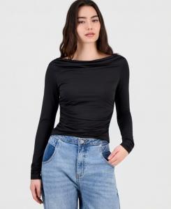 Женская трикотажная блузка с вырезом-лодочкой Bar III, Deep Black