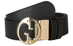 Ремень кожаный Gucci с пряжкой, черный