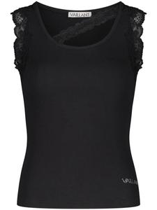 VAILLANT STUDIO топ в рубчик с кружевной отделкой, черный