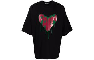 Футболка с изображением пальмового спрея в виде сердца Palm Angels, черный
