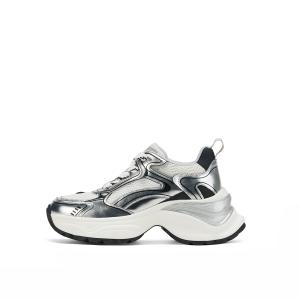 Женские кроссовки Mid-Top Chunky Rosa Bianca, серебристо-розовые