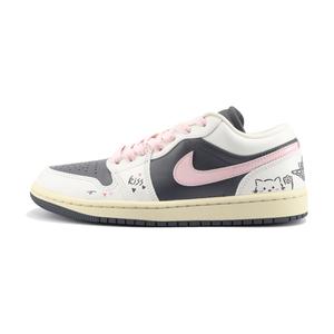 Jordan Баскетбольные кроссовки Air 1 Carp's Desire, Love Journal Low Top Vintage унисекс, черно-розовые