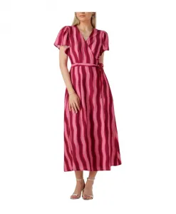 Длинное платье в полоску для солнечных приключений Colourful Rebel, розовый