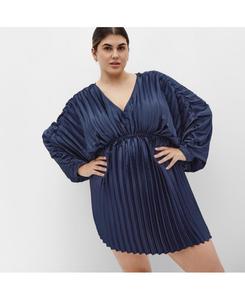 Женское платье Chloe с рукавами-гармошкой и складками CITY CHIC, Navy