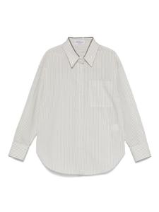 Детская полосатая рубашка Brunello Cucinelli Brunello Cucinelli Kids, белый