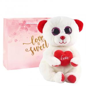 Ty Куклы Xixi Heart White Bear плюшевые, высота 17 см