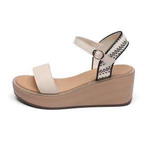 ZHR Женские сандалии на одной застежке бежевые, цвет Beige