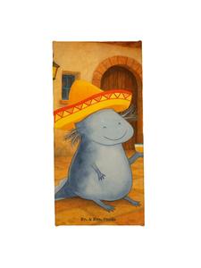 Mr. & Mrs. Panda Спортивное полотенце с изображением аксолотля и текилы, без слогана, белого цвета