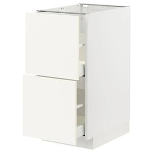 Базовый комод 2 фасада/2 высоких ящика METOD/MAXIMERA IKEA, 40x60x80 см, цвет white/vallstena white