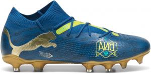 Футбольные бутсы Puma Future 7 для мужчин, для игр на твердом/искусственном газоне, синий/золотой